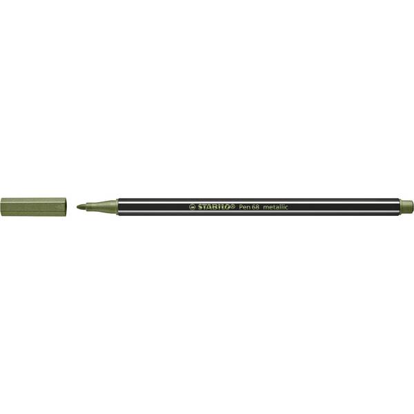 Viltstift STABILO Pen 68/843 medium metallic lichtgroen | 10 stuks