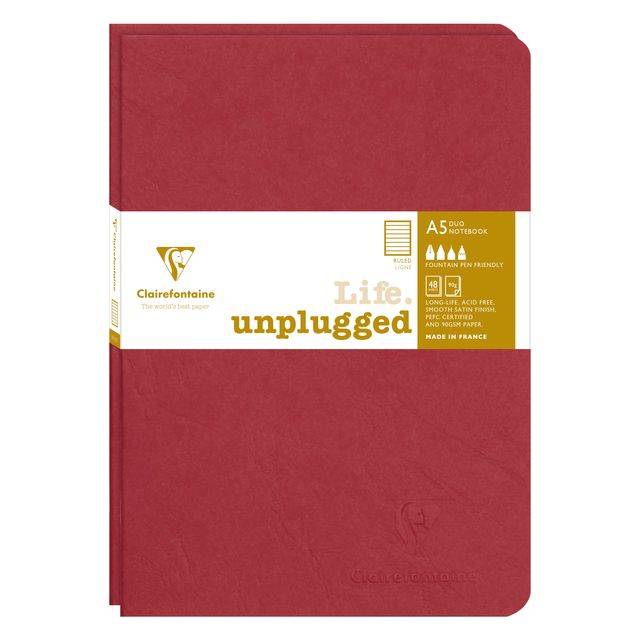 Clairefontaine 3329687331724 Clairefontaine - Schrift a5 lijn 96pag 90gr rd 2st-0
