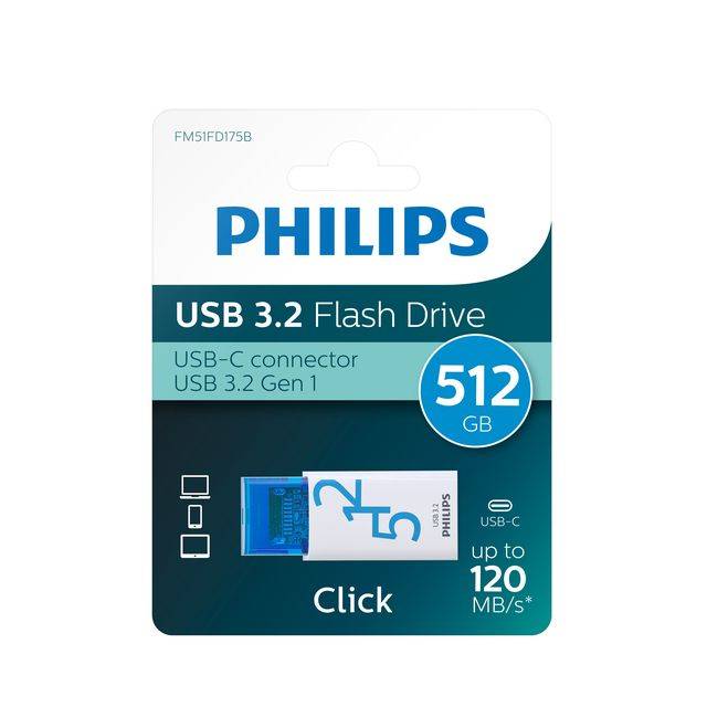 Philips USB-stick 512GB Click - USB 3.2, Ocean Blue-5