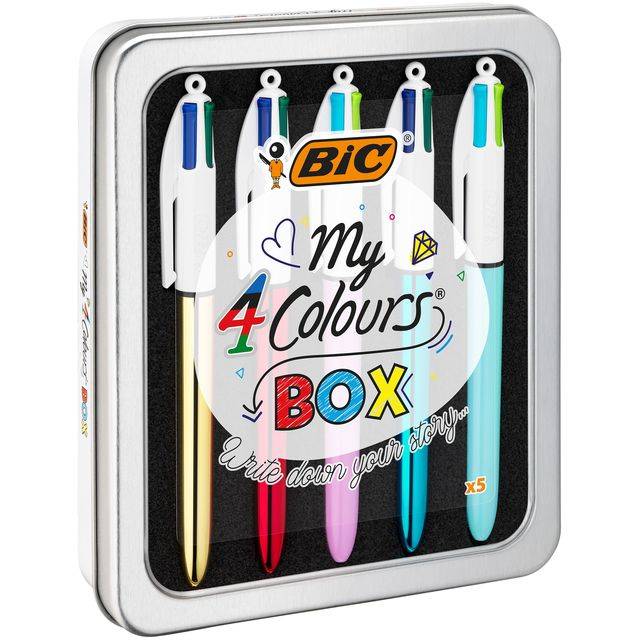 BIC 3086123542556 BIC - Balpen 4kleuren my in blik m assorti-0