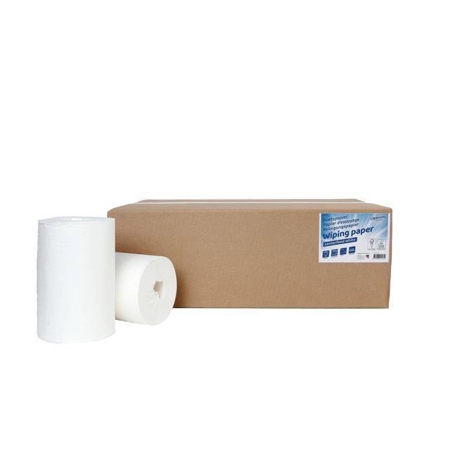 Poetspapier Cleaninq mini 1-laags 20cmx120m wit-0