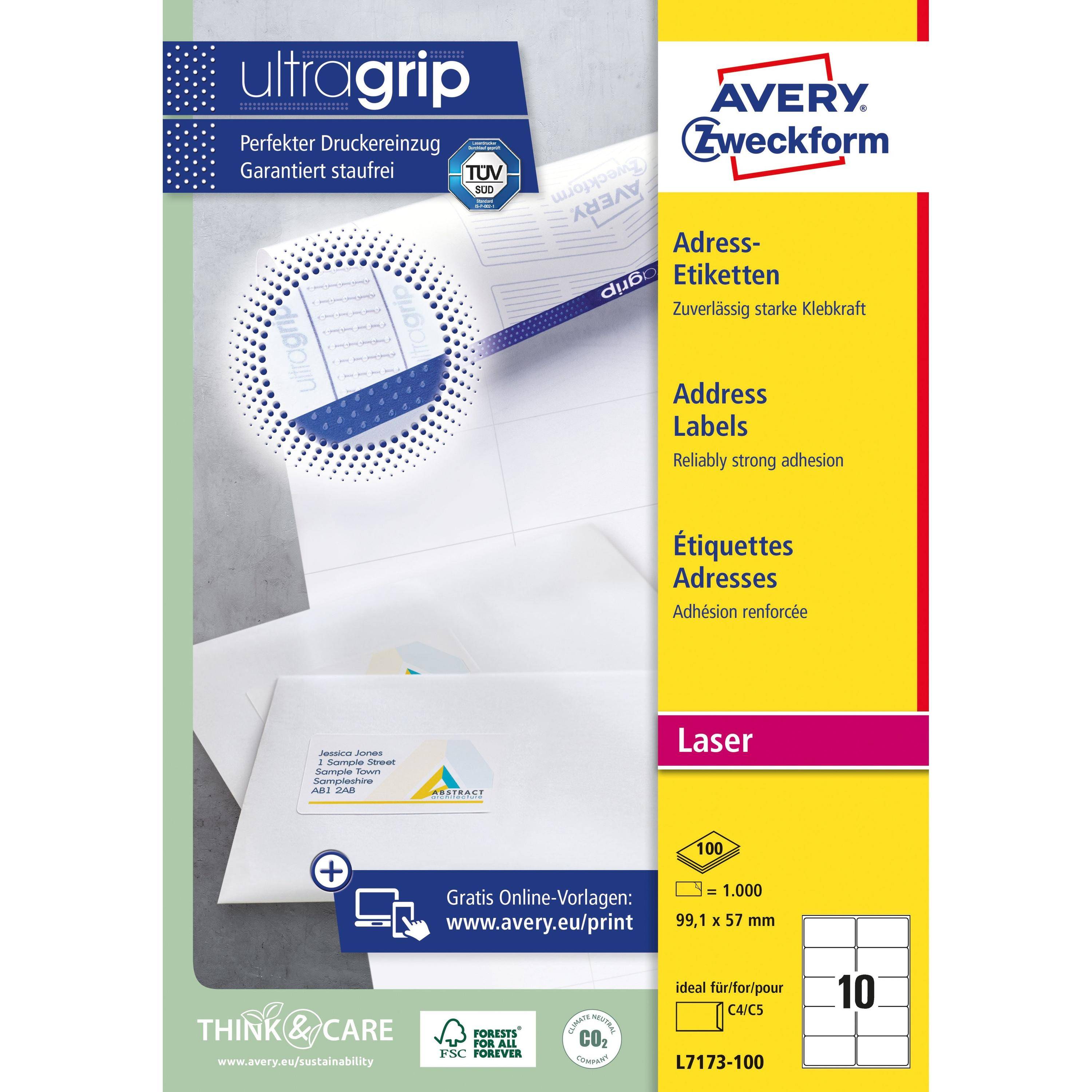 Avery-Zweckform 3266550260104 Avery - Etiket l7173 99.1x57mm wit 1000st-0