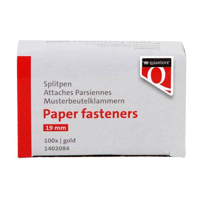 Splitpen quantore 19mm goud 100 stuks | Doos a 100 stuk-0