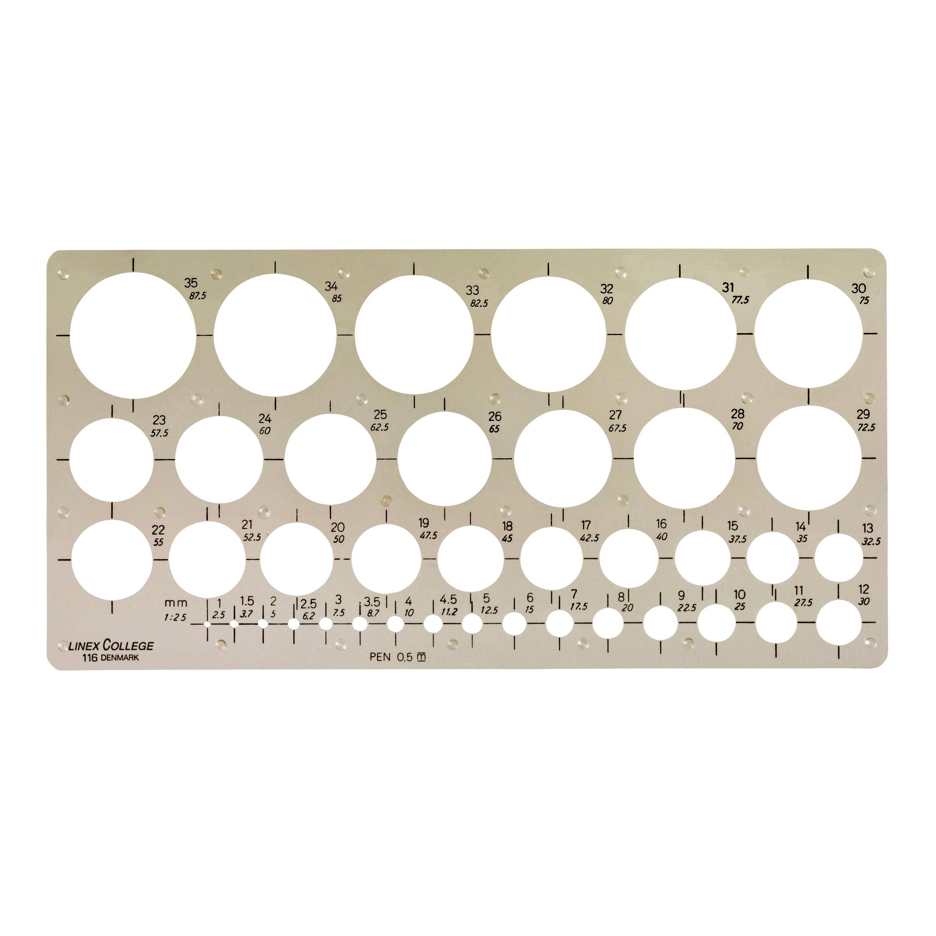 Linex 5701221107398 Linex - Cirkelsjabloon 39cir grs-0