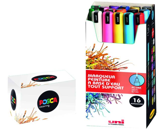 POSCA markeerstift UNI PC-1MR set van 16-1