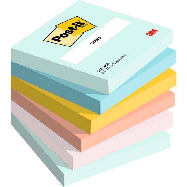 Post-it 4054596926097 Post-it - Memoblok 3m 654 76x76mm beachside colour | 12 stuks-0