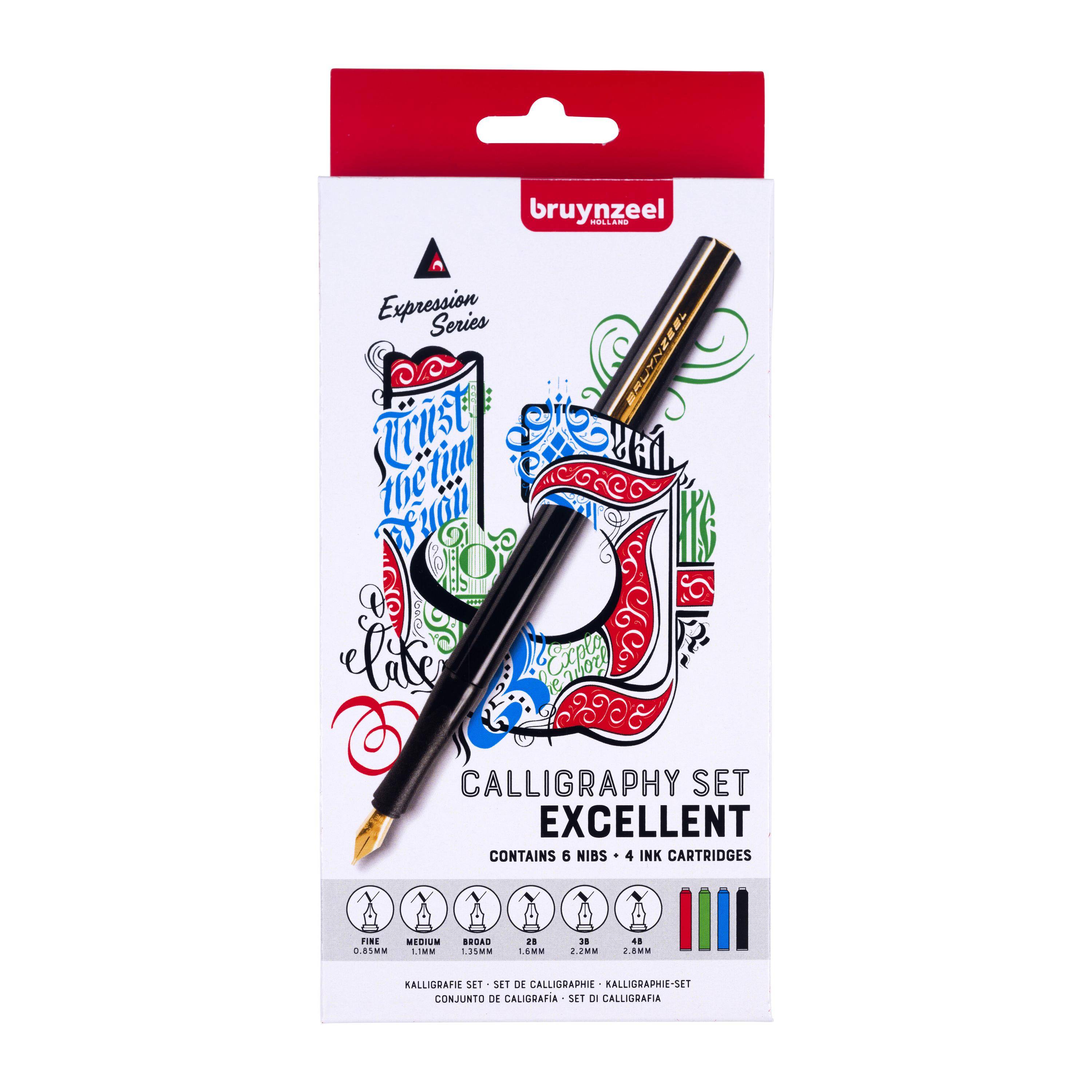 Kalligrafiepen Bruynzeel luxe set à 14 stuks 60344014-0