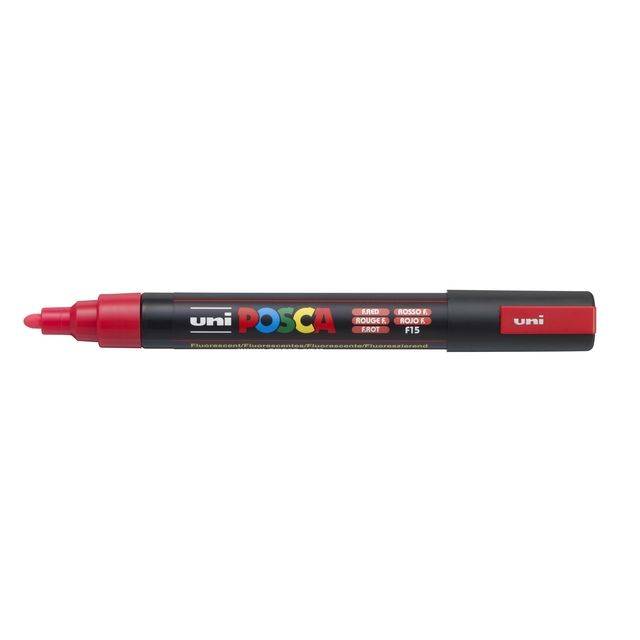 Verfstift Posca PC5M medium fluor rood-0