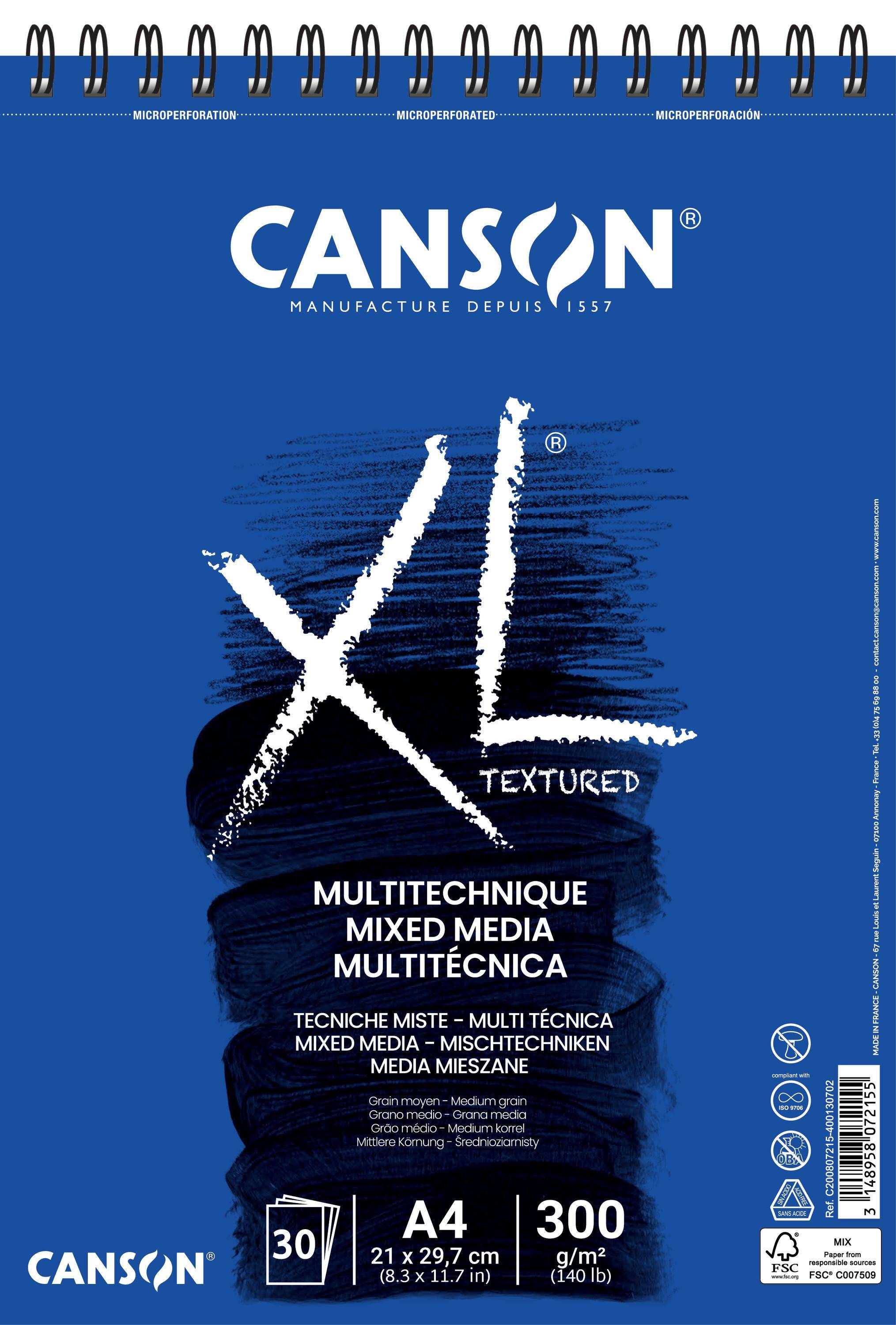 Canson 3148958072155 Canson - Mixed mediapapier xl textured 300gr a4 wit-0