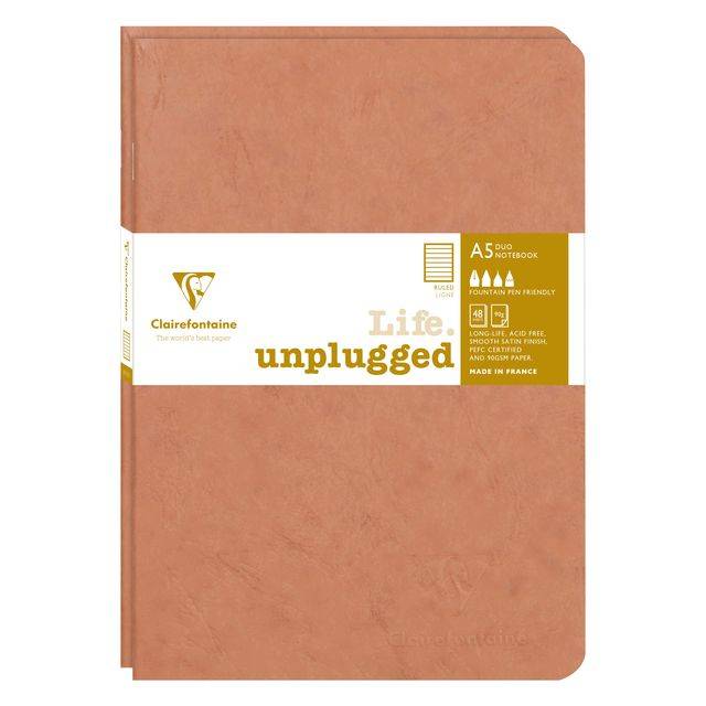 Clairefontaine 3329687331762 Clairefontaine - Schrift a5 lijn 96pag 90gr br 2st-0