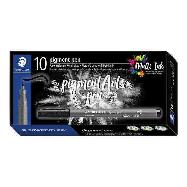 Fijnschrijver Staedtler PigmentArts Intens zwart | 10 stuks-0