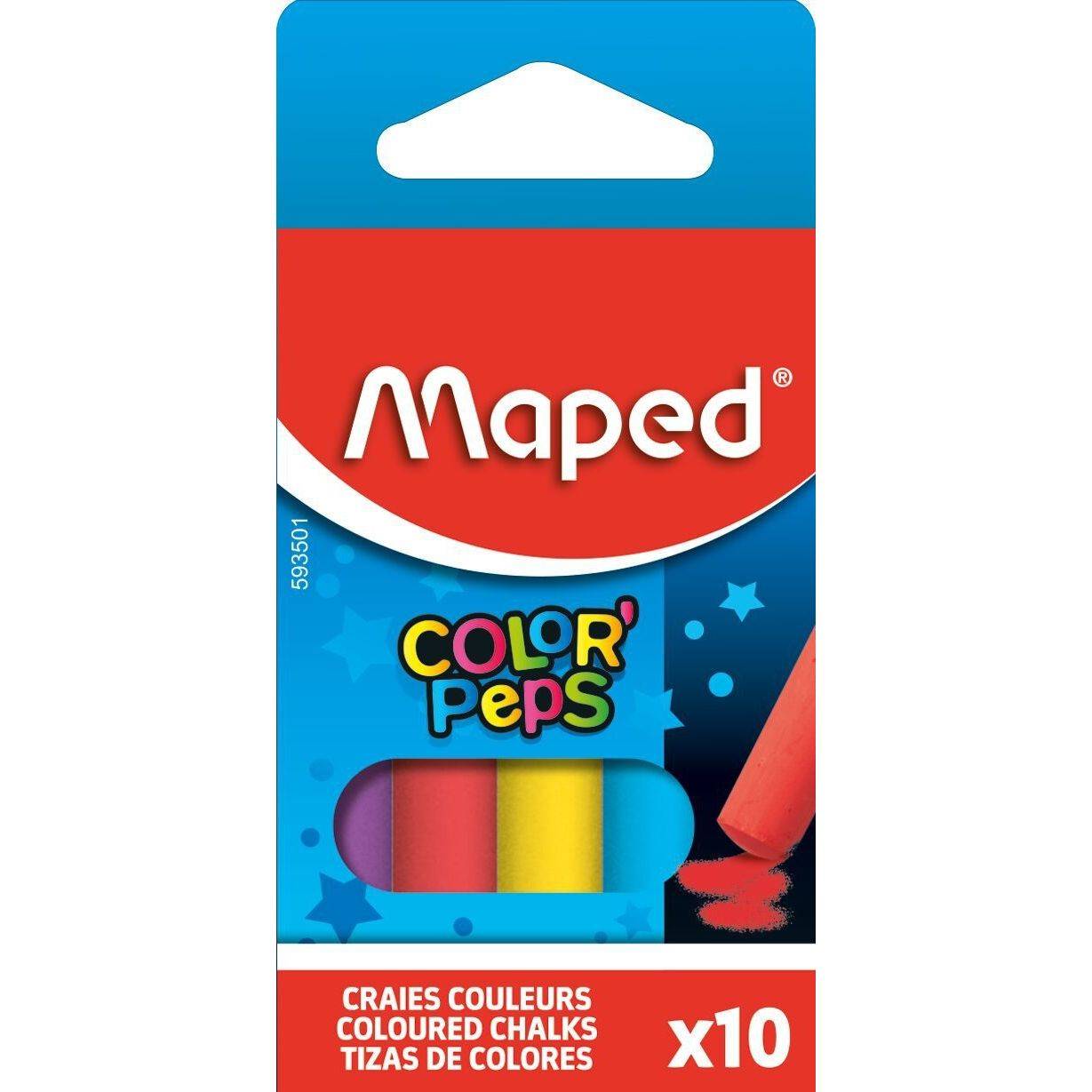 Maped 3154145935011 Maped - Schoolbordkrijt color'peps set 10st assorti-0