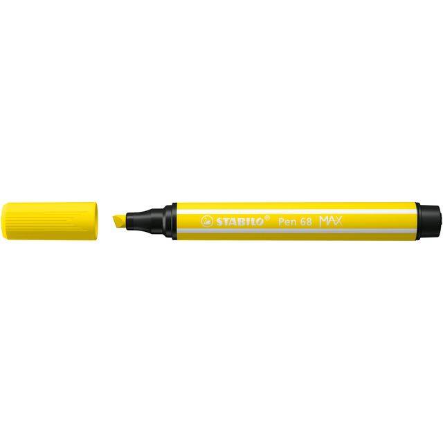 Viltstift stabilo pen 68/24 max citroengeel | Omdoos a 5 stuk-0