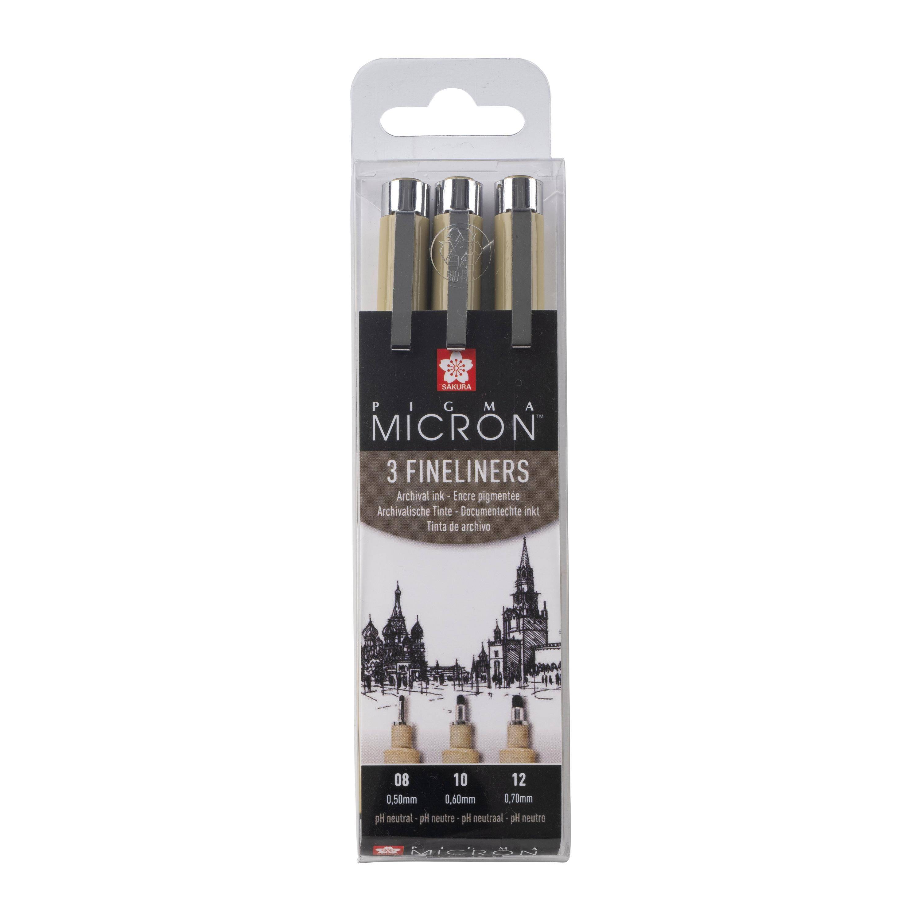 Sakura 8712079459512 Sakura - pigma micron etui 3 fineliners zwart-0