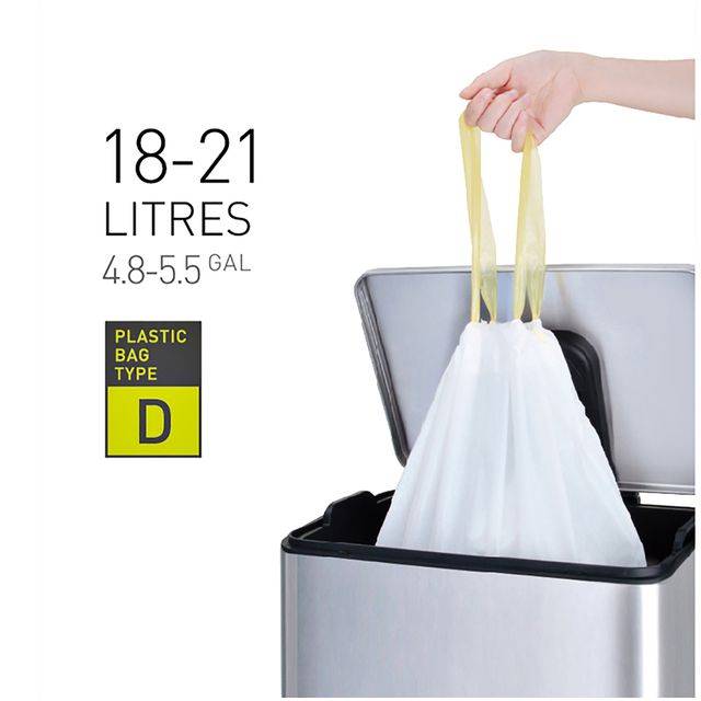 Eko 8713631190539 Eko - Afvalzak mdpe type d trekb 55x55cm 18-21l wit | 6 stuks-0