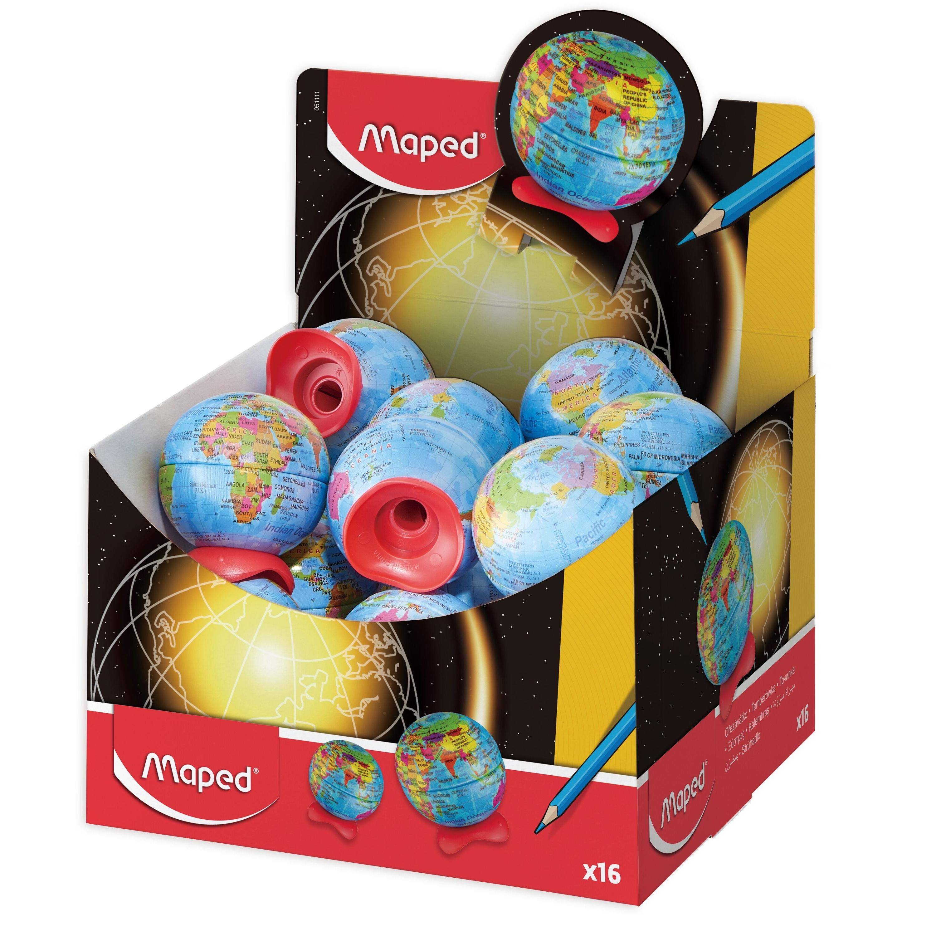 Maped 3154140511111 Maped - Puntenslijper globe display á 16 stuks-0