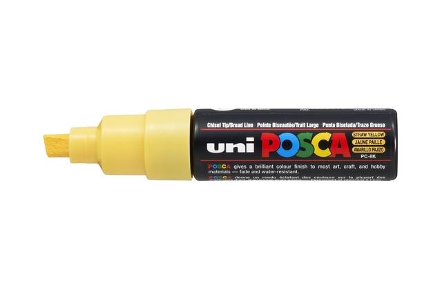 Verfstift Posca PC8K breed schuin strogeel-0