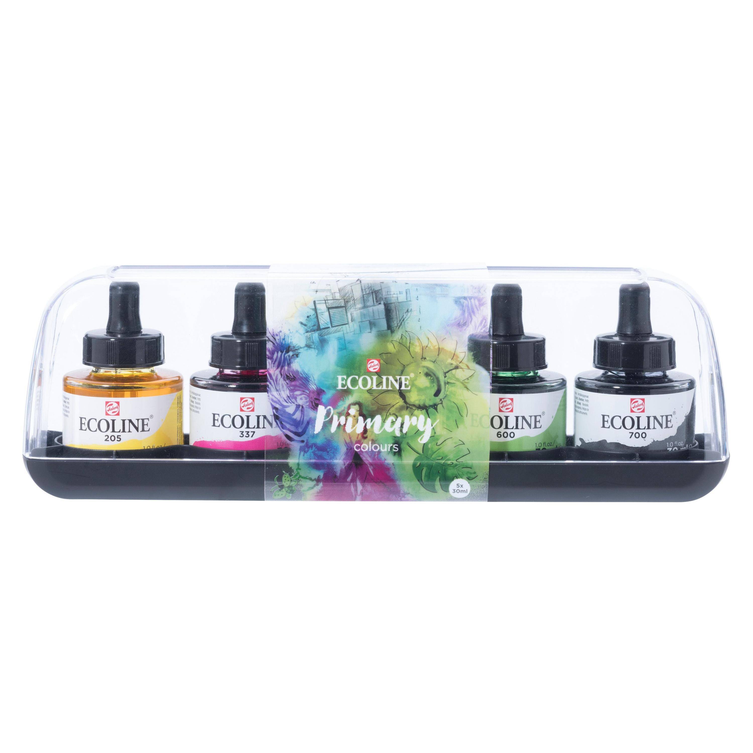 Inkt Talens Ecoline met pipet primary set à 5 ass-0