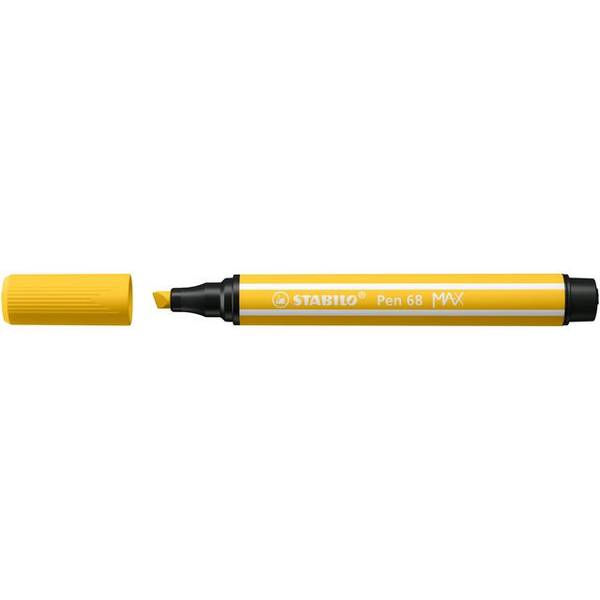 Viltstift stabilo pen 68/44 max geel | Omdoos a 5 stuk