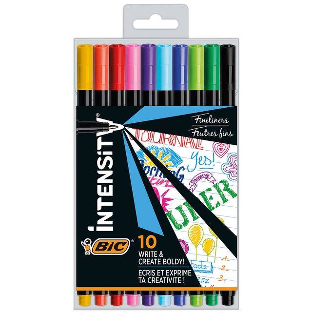 Fineliner bic intensity f assorti | 6 stuks-0