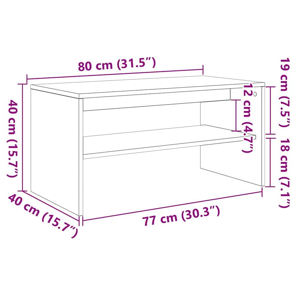 vidaXL Tv-meubel 80x40x40 cm bewerkt hout wit-3