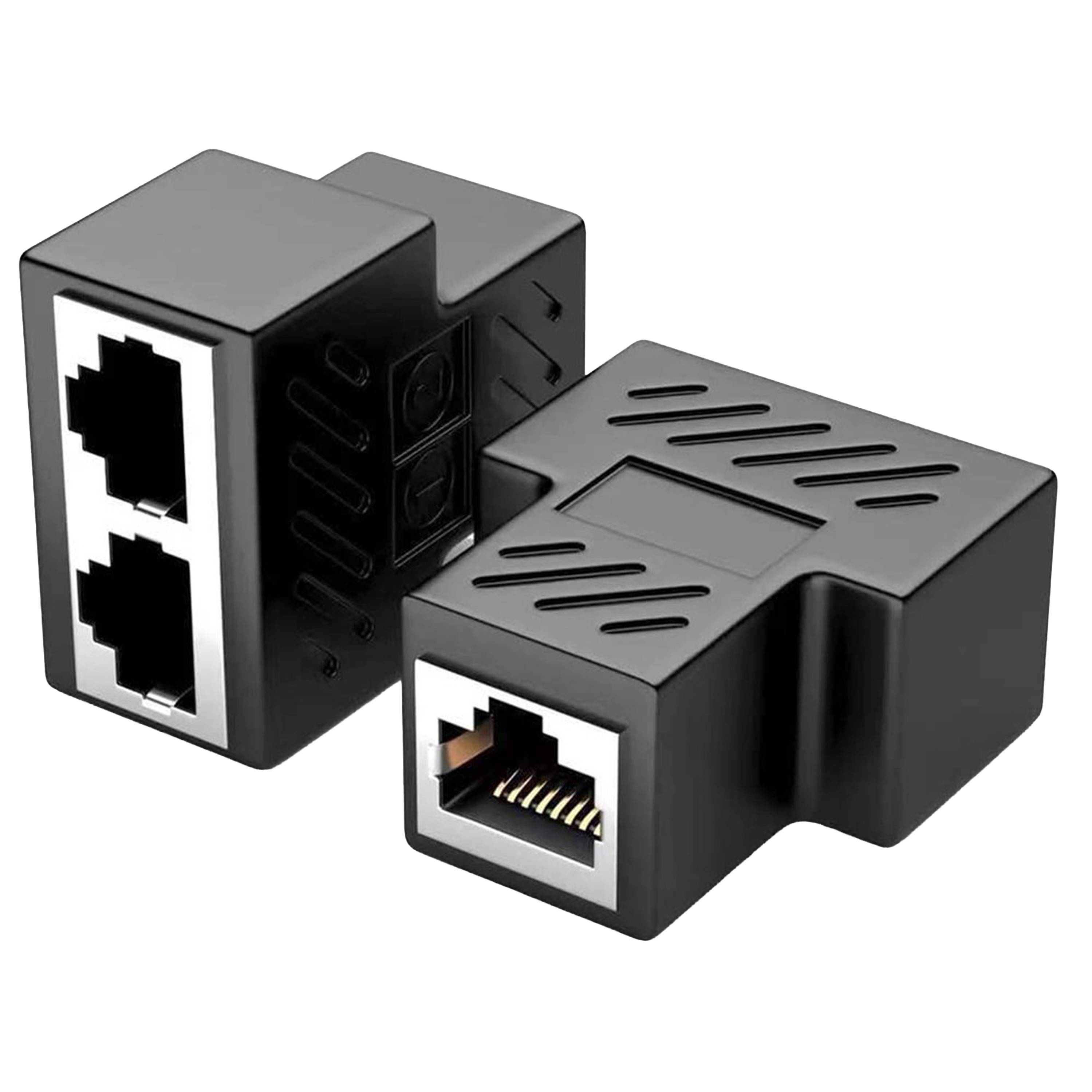 Qost - RJ45 Splitter - 1 naar 2 Netwerk Adapter - Cat5 / Cat 6 - LAN splitter - Ethernet netwerkaansluitingen - Zwart-0