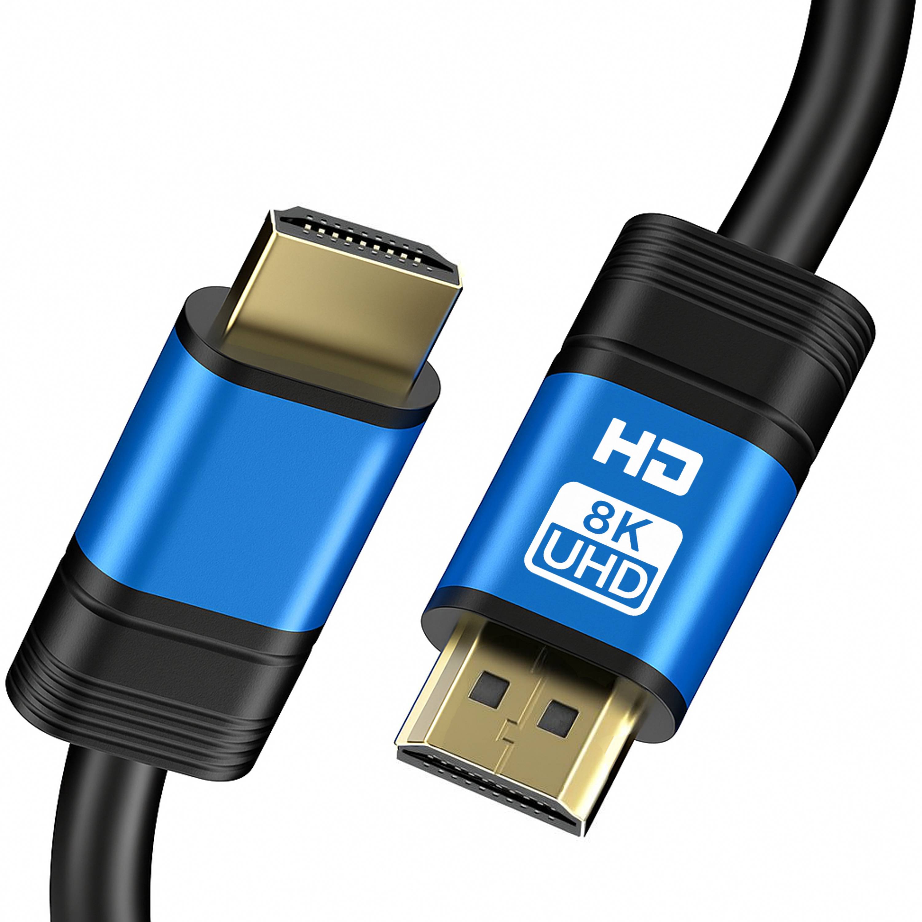 Qost HDMI 2.1-kabel - 3 m - 8K 60 Hz - 4K 120 Hz - 48 Gbps - Blauw-0