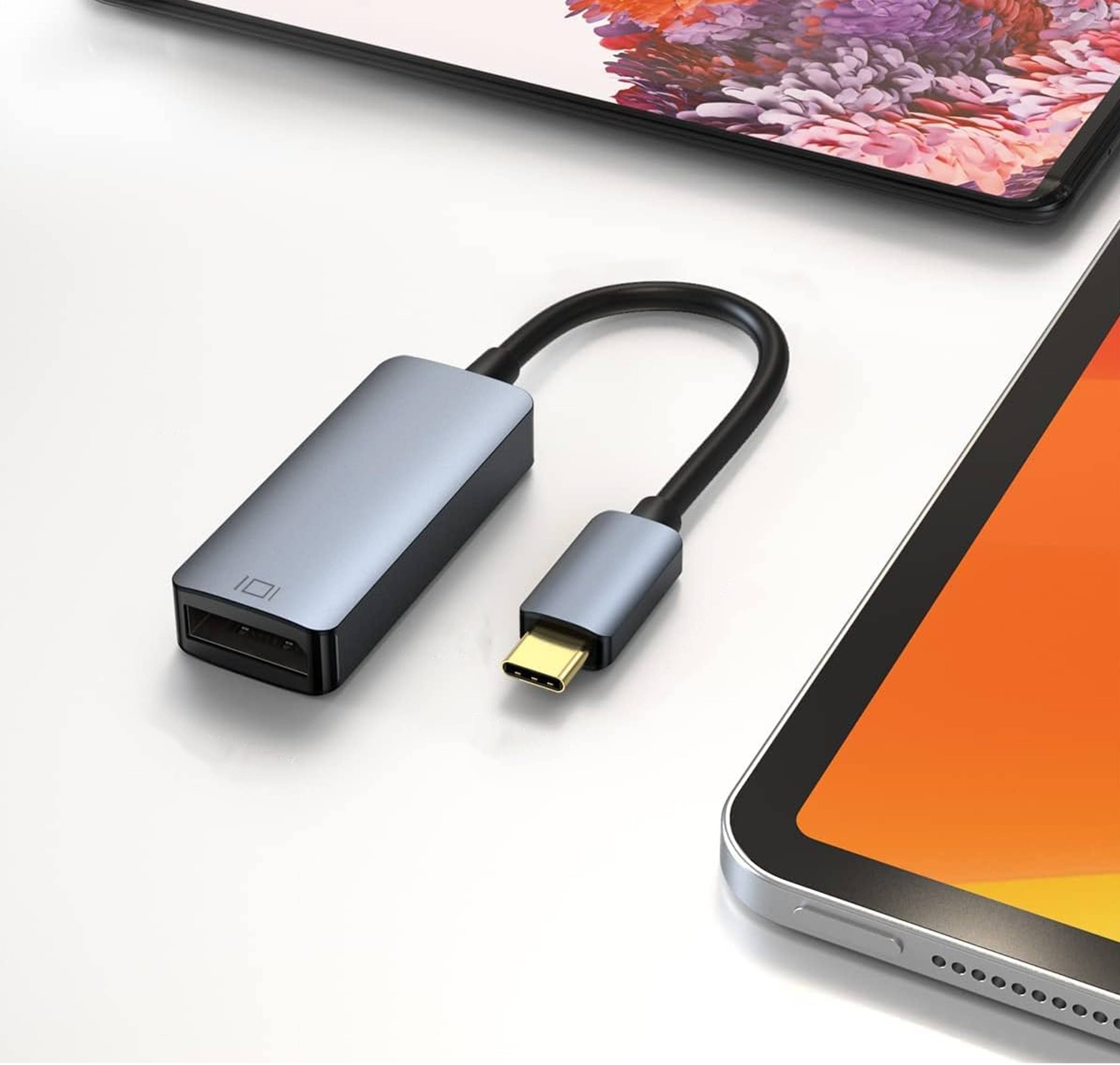 Qost - USB C Naar Displayport Adapter - 8K 120Hz - Type USB C 3.1 Naar Displayport - Thunderbolt 3-1