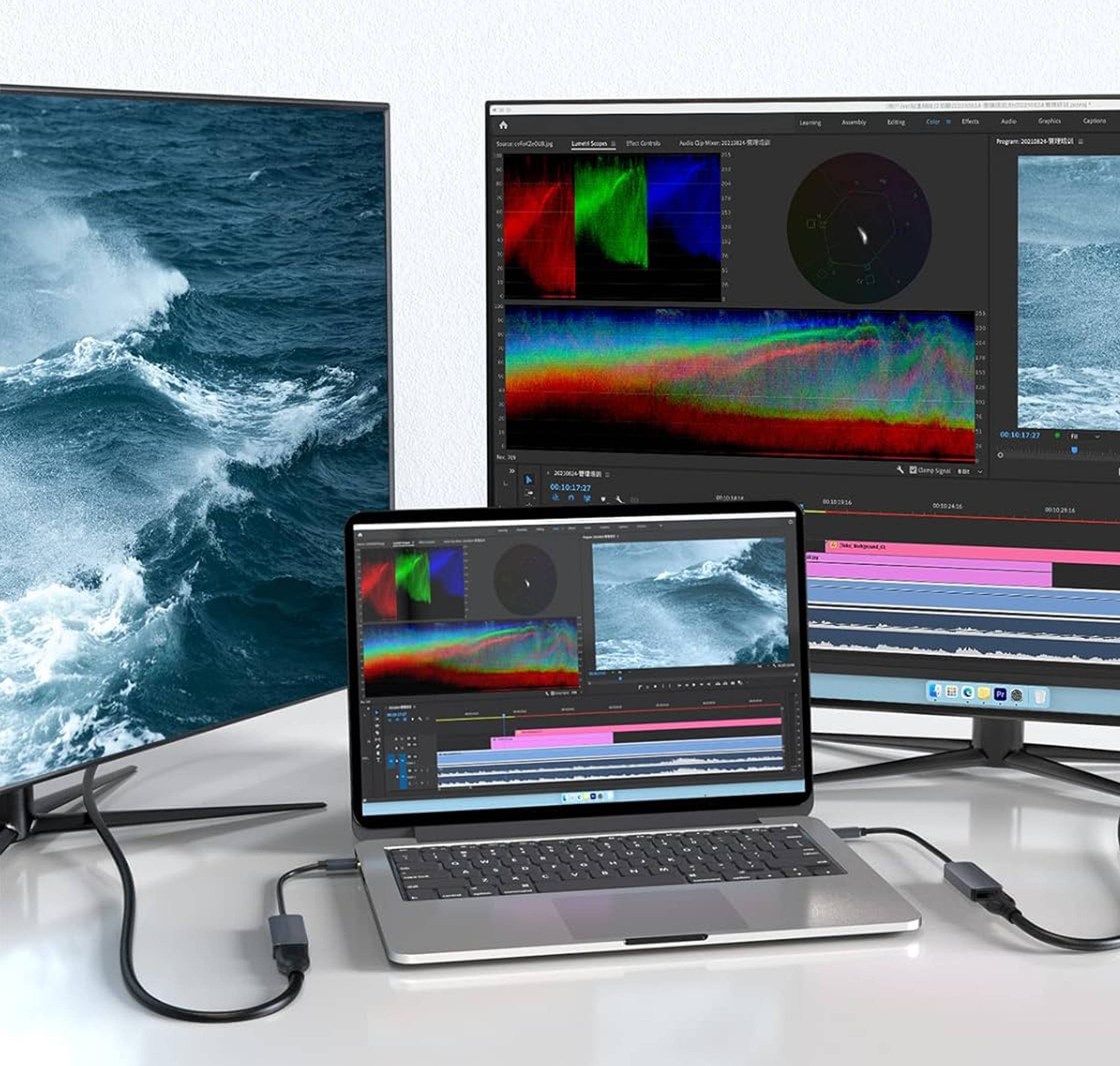 Qost - USB C Naar Displayport Adapter - 8K 120Hz - Type USB C 3.1 Naar Displayport - Thunderbolt 3-2