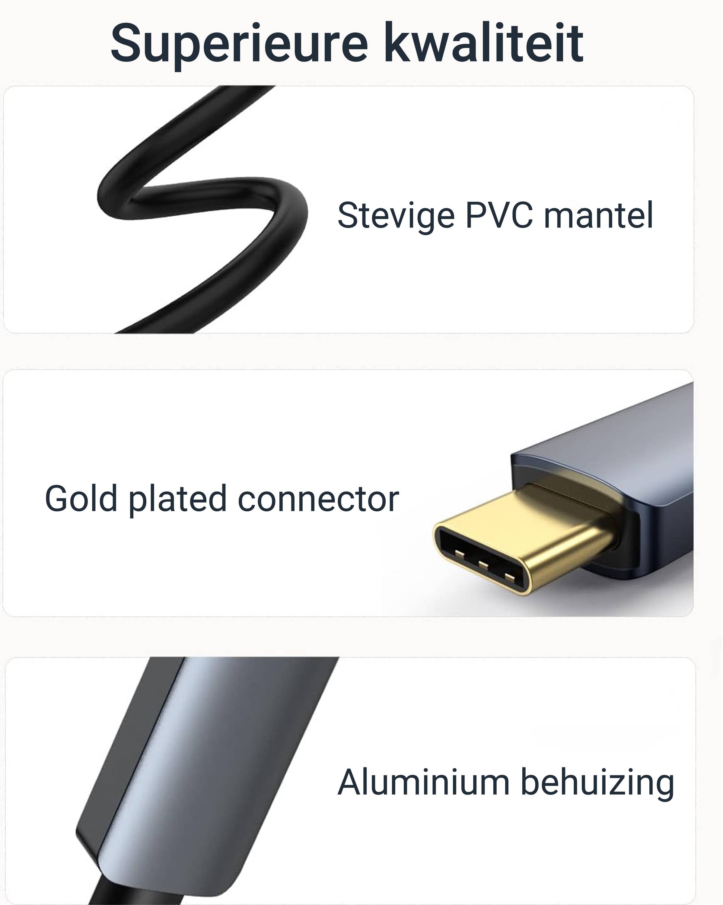 Qost - USB C Naar Displayport Adapter - 8K 120Hz - Type USB C 3.1 Naar Displayport - Thunderbolt 3-3