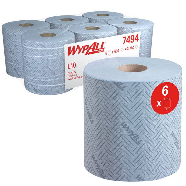 WypAll 5027375043628 WypAll - Poetspapier l10 generalclean blauw 7494-0