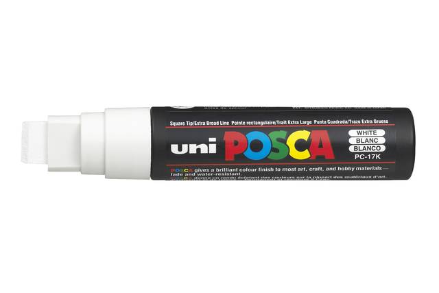 Verfstift Posca PC17K extra breed rechthoek wit-0