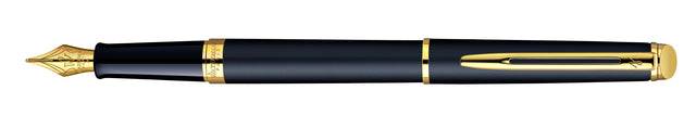 WATERMAN vulpen Hemisphere matzwart GC M blauwe geschenkdoos-3