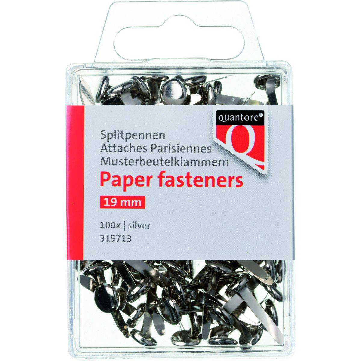 Splitpen Quantore blister 19mm zilver 100 stuks-0