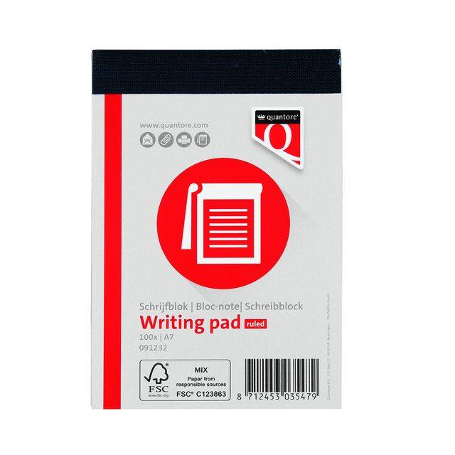 Schrijfblok quantore a7 lijn 60gr | Omdoos a 3 stuk-0