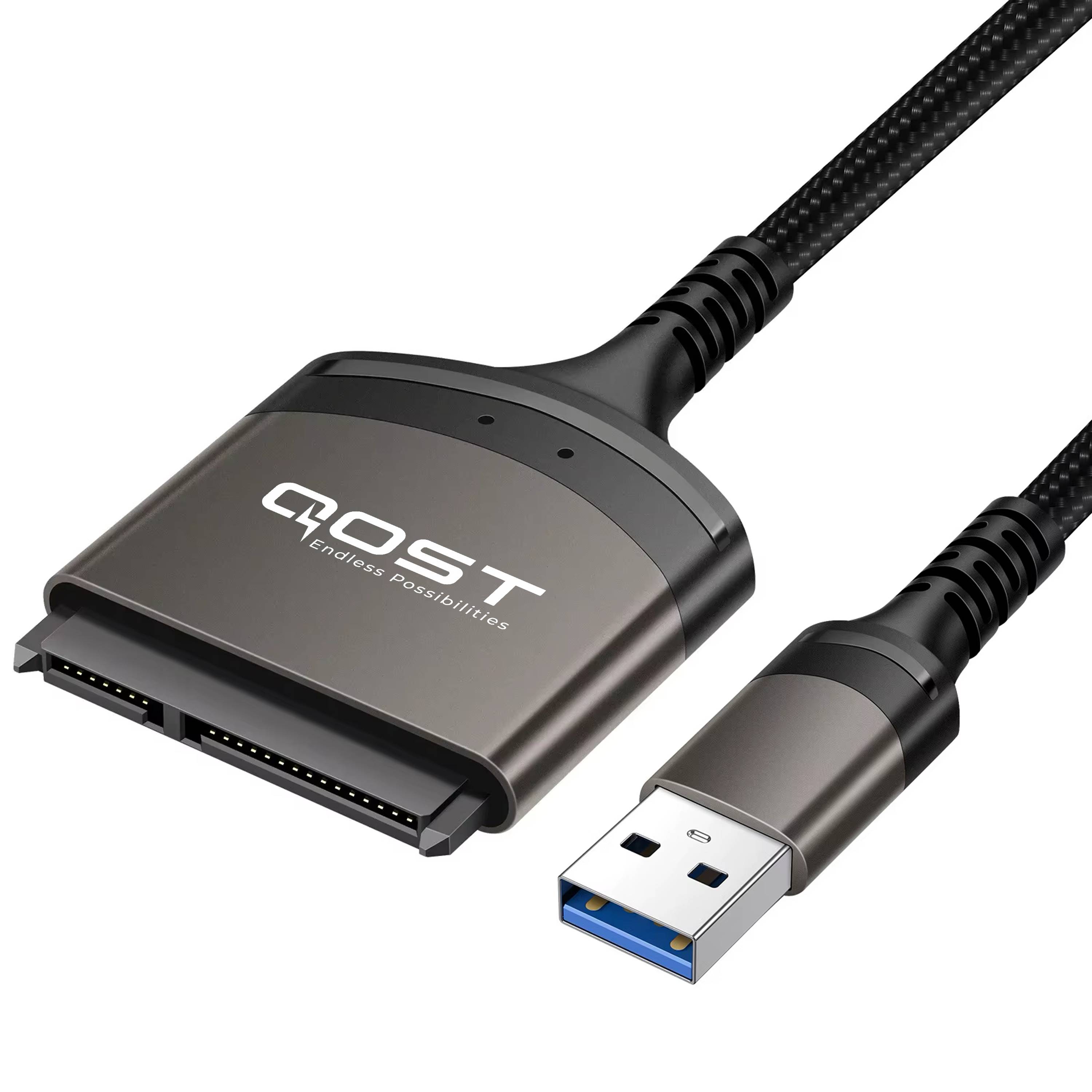 Qost - USB-A naar Sata Adapter - Zwart - Aluminium-0