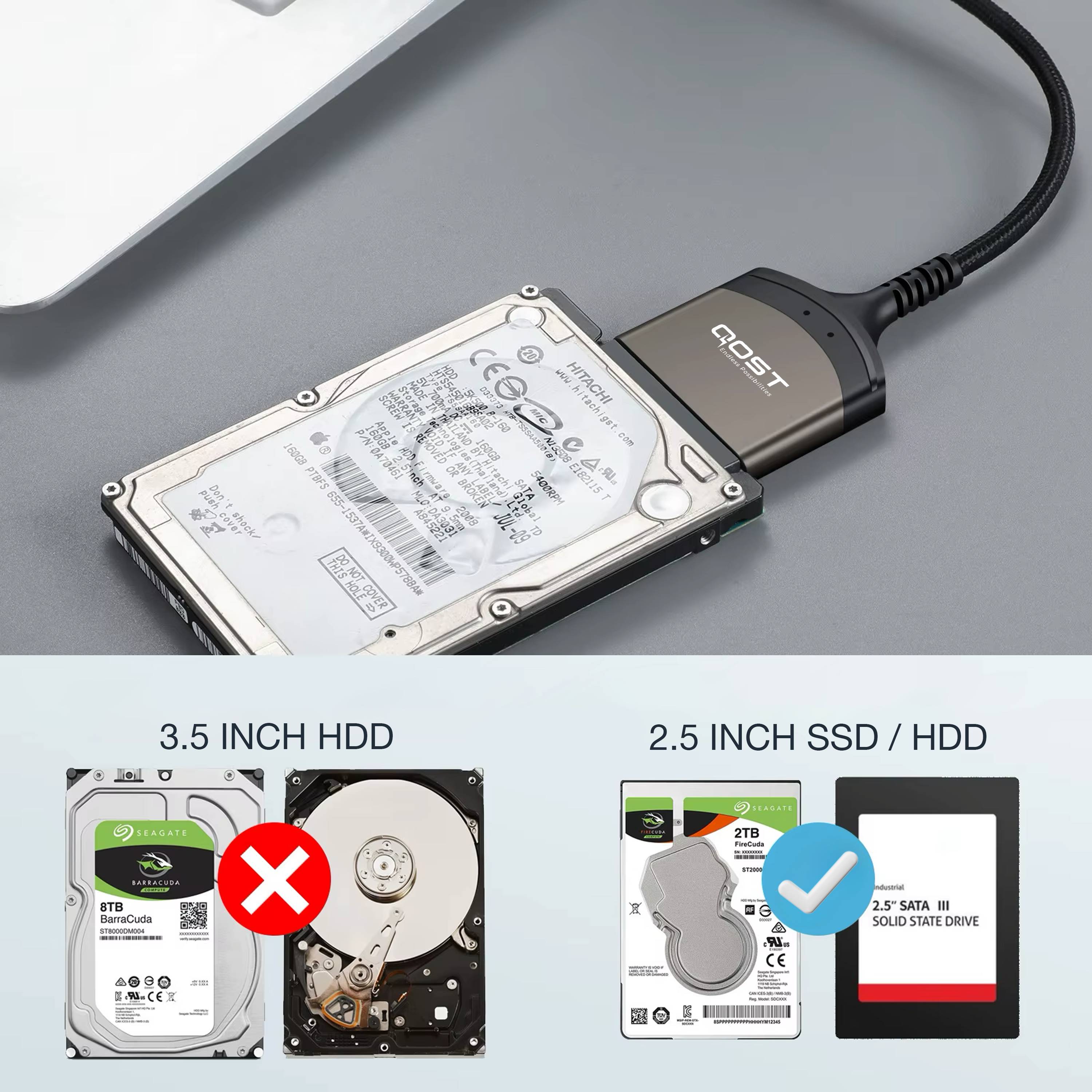 Qost - USB-A naar Sata Adapter - Zwart - Aluminium-1