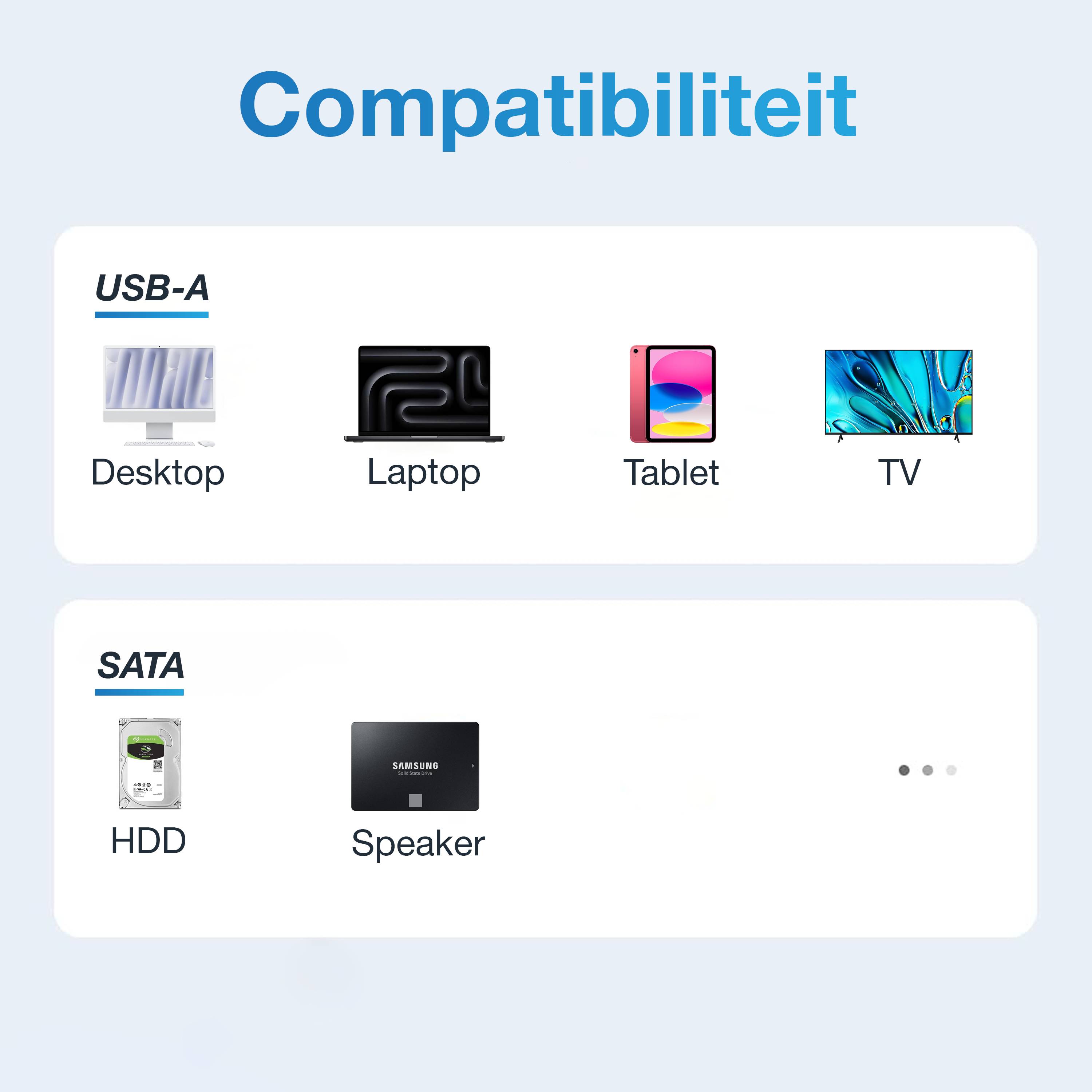 Qost - USB-A naar Sata Adapter - Zwart - Aluminium-2