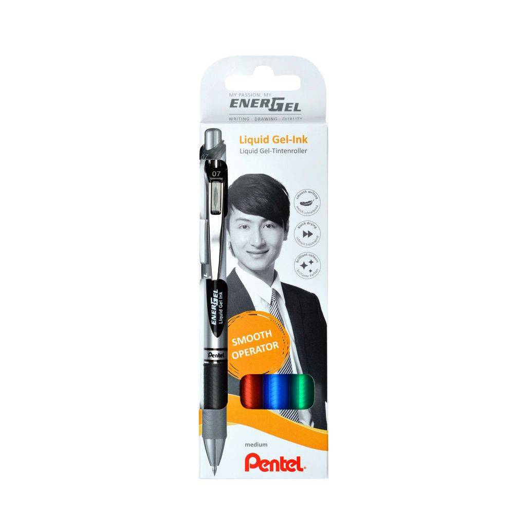Pentel 4016284333051 Pentel - Gelschrijver bl77 energel m 4st assorti-0