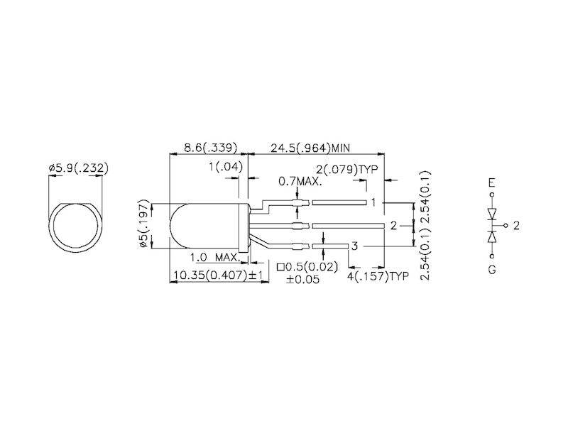 KINGBRIGHT ELECTRONIC L-59EYW LED; rood/geel; 5mm; 60°; Voorkant: convex; 2÷2,5/2,1÷2,5VDC - 1 stuk-2