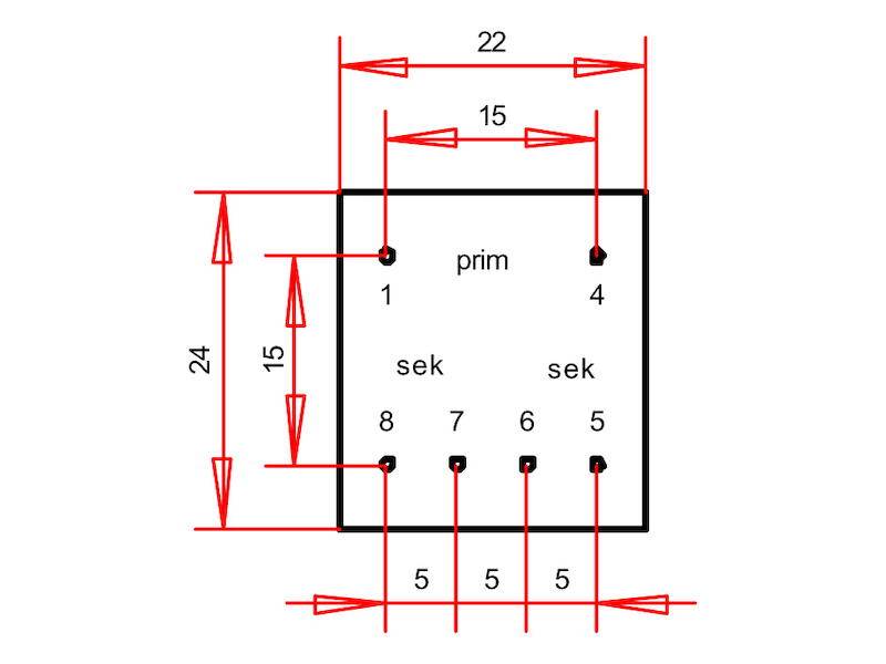 Transformator 2x6V 2x29mA eco-3