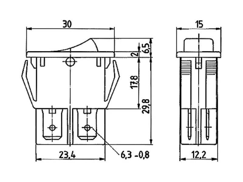 Wipschakelaar 2-pins 16A 250Vac-1