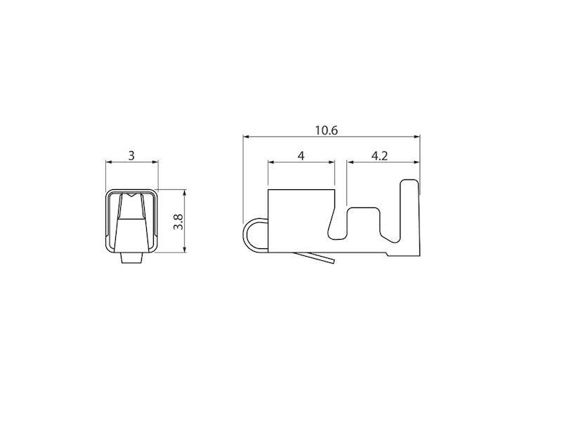 JST SVH-41T-P1.1/C Contact; vrouwelijk; VH; fosforbrons; vertind; 0,5÷1,25mm2; 10A - 1 stuk-2