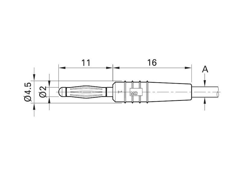 Stäubli SLS205-L Lamellenstekker Stekker, recht Stift-Ø: 2 mm Rood 1 stuk(s) Piece-2