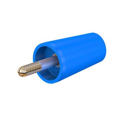 St�ubli A-SLK4 Adapter blauw 4 mm stekker verguld naar 4 mm aansluiting, geschroefd-0