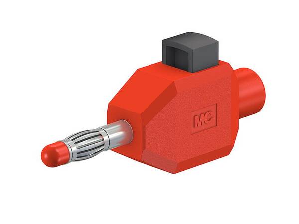 Stäubli KLS4 ROT Pluimstekker Stekker, recht Stift-Ø: 4 mm Rood 1 stuk(s)