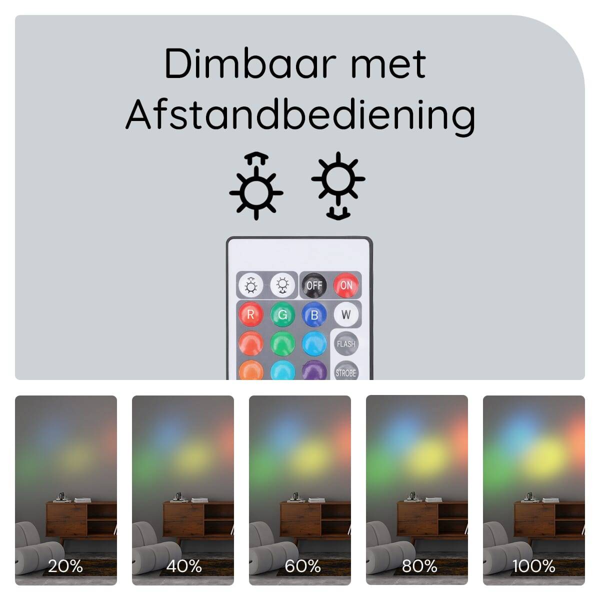 Modee Smart E14 Led Lamp met Afstandsbediening - 4.9W - Slimme Lamp - RGB en Neutraal Wit - B35 Kaarslamp - 10 Stuks-4