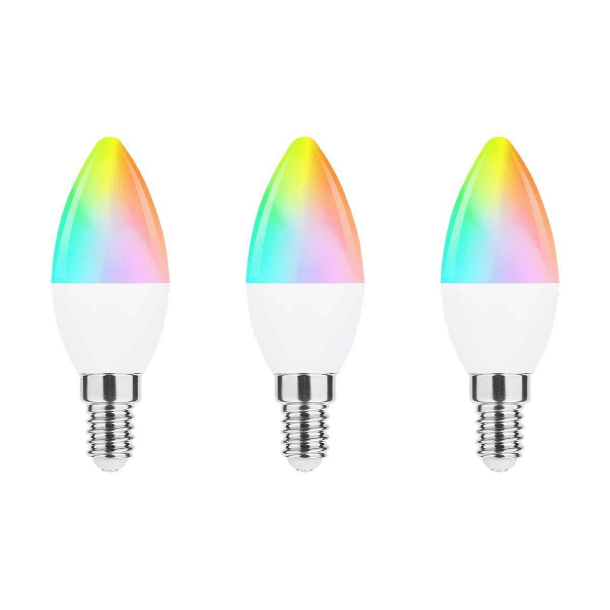 Modee Smart E14 Led Lamp met Afstandsbediening - 4.9W - Slimme Lamp - RGB en Neutraal Wit - B35 Kaarslamp - 3 Stuks-0