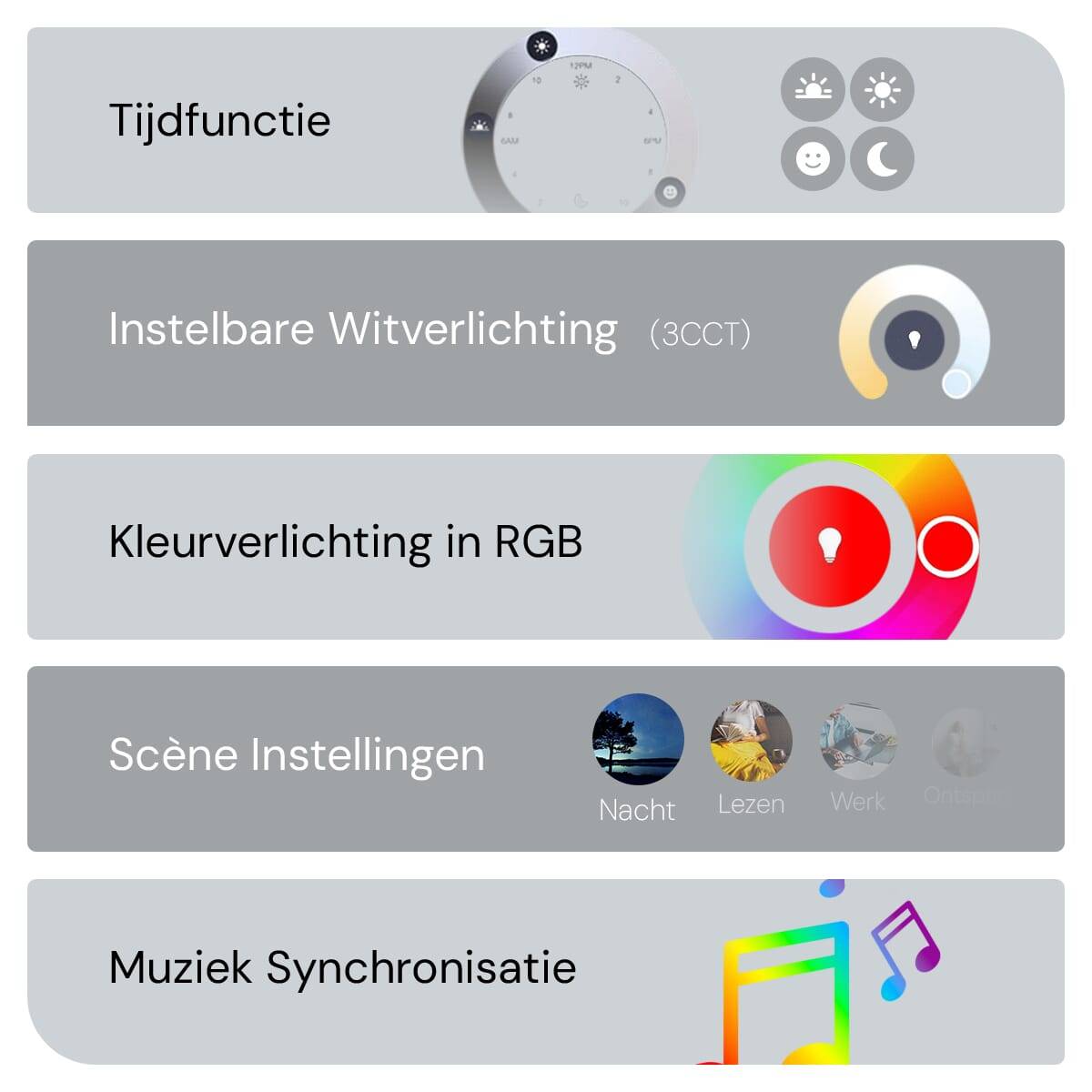 Modee Smart E14 Led Lamp - 4.9 W - Slimme Lamp - App Bediening - RGB en Neutraal Wit - B35 Kaarslamp-3