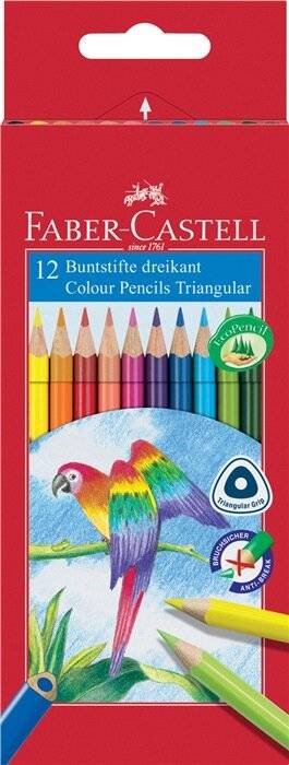 FABER-CASTELL kleurpotlood driehoekig 12-pack kartonnen doos-0